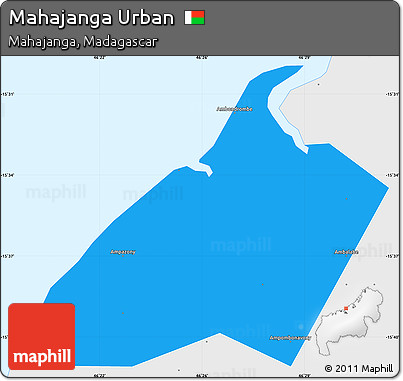 Political Simple Map of Mahajanga Urban, single color outside, borders and labels