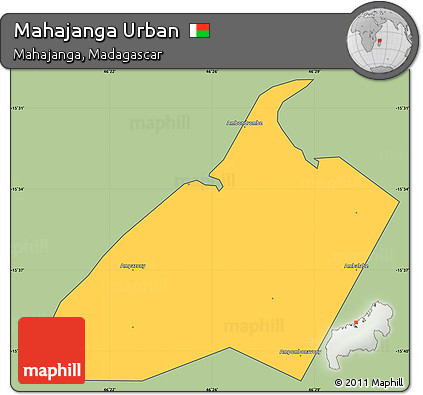 Savanna Style Simple Map of Mahajanga Urban, cropped outside