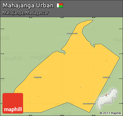 Savanna Style Simple Map of Mahajanga Urban, cropped outside