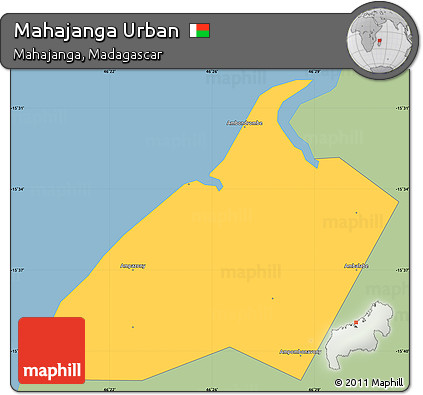 Savanna Style Simple Map of Mahajanga Urban, single color outside