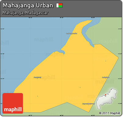 Savanna Style Simple Map of Mahajanga Urban, single color outside