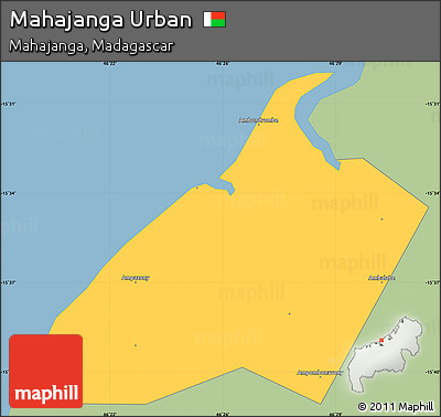 Savanna Style Simple Map of Mahajanga Urban, single color outside