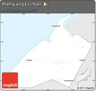 Silver Style Simple Map of Mahajanga Urban, single color outside