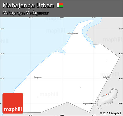 Silver Style Simple Map of Mahajanga Urban, single color outside