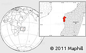 Blank Location Map of Maintirano, highlighted country