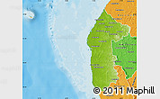 Physical Map of Maintirano, political outside