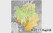Physical 3D Map of Mandritsara, desaturated
