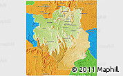 Physical 3D Map of Mandritsara, political outside