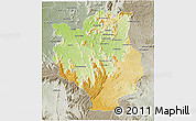 Physical 3D Map of Mandritsara, semi-desaturated