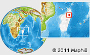 Physical Location Map of Mandritsara, highlighted country, within the entire country