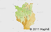 Physical Map of Mandritsara, single color outside