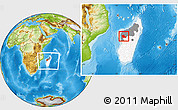 Physical Location Map of Morafenobe, highlighted country, highlighted parent region, within the entire country