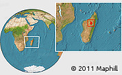 Satellite Location Map of Tsaratanana, within the entire country