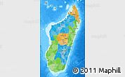 Political Map of Madagascar, desaturated, land only