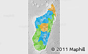 Political Map of Madagascar, lighten, desaturated