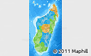 Political Map of Madagascar, lighten, land only