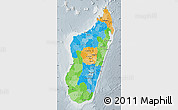 Political Map of Madagascar, lighten, semi-desaturated