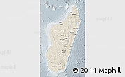 Shaded Relief Map of Madagascar, lighten, semi-desaturated