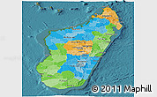 Political Panoramic Map of Madagascar, satellite outside