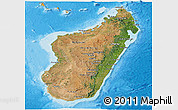 Satellite Panoramic Map of Madagascar, political outside