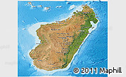 Satellite Panoramic Map of Madagascar, shaded relief outside