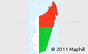 Flag Simple Map of Madagascar, single color outside, borders and labels