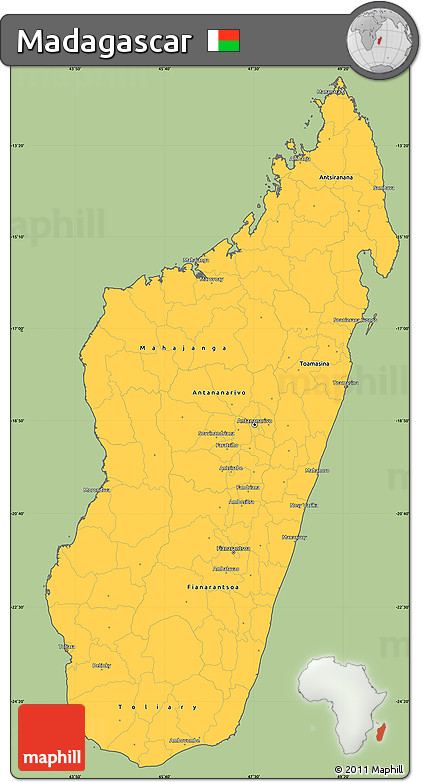 Savanna Style Simple Map of Madagascar, cropped outside