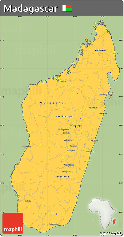 Savanna Style Simple Map of Madagascar, cropped outside