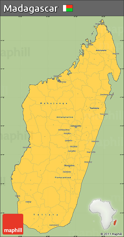Savanna Style Simple Map of Madagascar, cropped outside