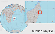 Gray Location Map of Nosy-Boraha (St. Marie)