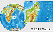 Physical Location Map of Nosy-Boraha (St. Marie)