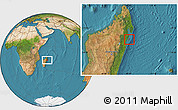 Satellite Location Map of Nosy-Boraha (St. Marie)