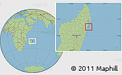Savanna Style Location Map of Nosy-Boraha (St. Marie)