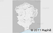 Gray 3D Map of Amboasary-Sud, single color outside