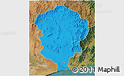 Political 3D Map of Amboasary-Sud, satellite outside