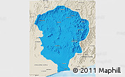 Political 3D Map of Amboasary-Sud, shaded relief outside