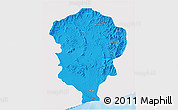 Political 3D Map of Amboasary-Sud, single color outside