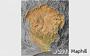 Satellite 3D Map of Amboasary-Sud, desaturated