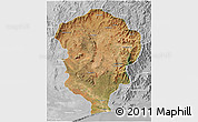 Satellite 3D Map of Amboasary-Sud, lighten, desaturated