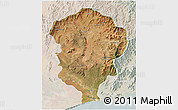 Satellite 3D Map of Amboasary-Sud, lighten