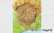 Satellite 3D Map of Amboasary-Sud, physical outside