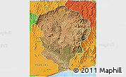 Satellite 3D Map of Amboasary-Sud, political outside