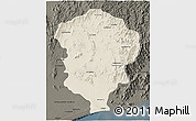 Shaded Relief 3D Map of Amboasary-Sud, darken