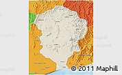 Shaded Relief 3D Map of Amboasary-Sud, political outside