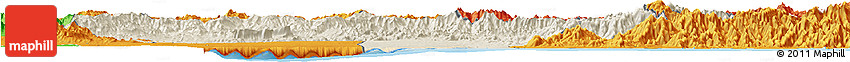 Shaded Relief Horizon Map of Amboasary-Sud, political outside