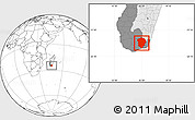 Blank Location Map of Amboasary-Sud, highlighted country, highlighted parent region
