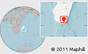 Gray Location Map of Amboasary-Sud, highlighted country, hill shading