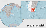 Gray Location Map of Amboasary-Sud, highlighted parent region, hill shading