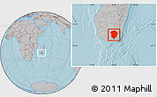 Gray Location Map of Amboasary-Sud, hill shading