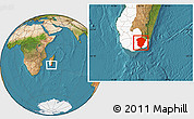 Satellite Location Map of Amboasary-Sud, highlighted parent region